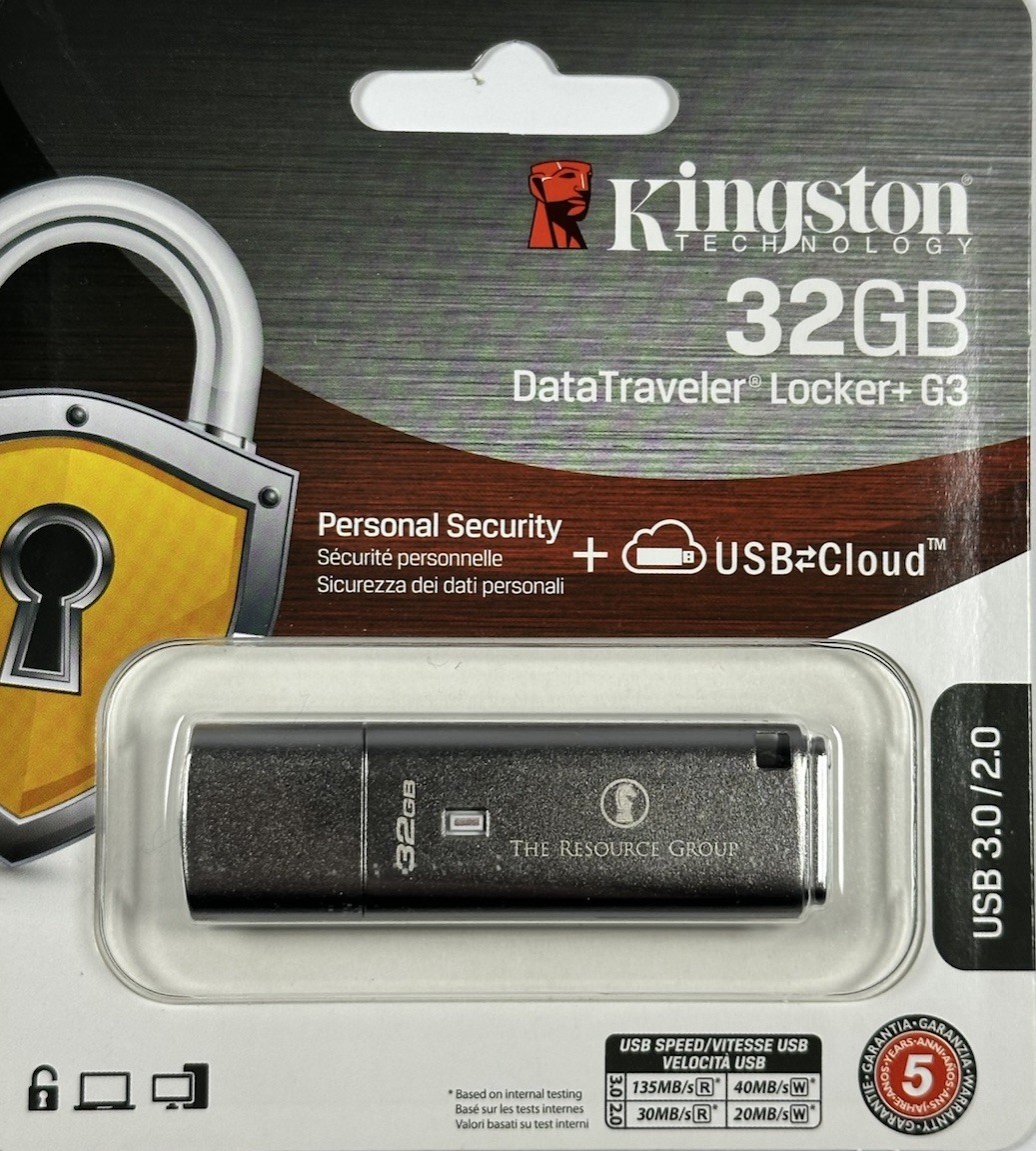 Kingston 32GB DataTraveler Locker+ G3 USB 3.0 Hardware Encrypted Flash Drive