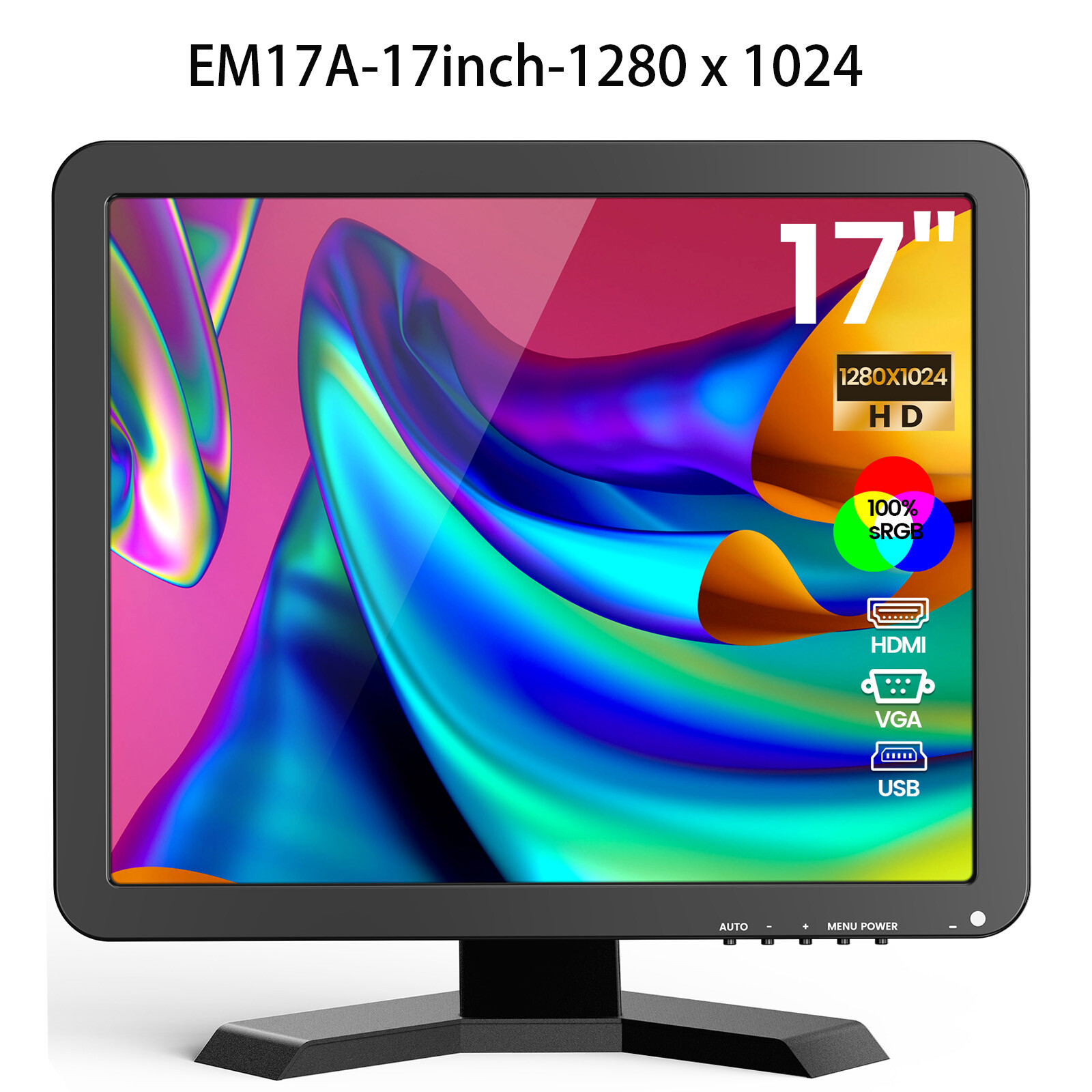 Eyoyo 17″ LCD Screen 1280×1024 HDMI/VGA/BNC Built-in Speakers Video CCTV Monitor