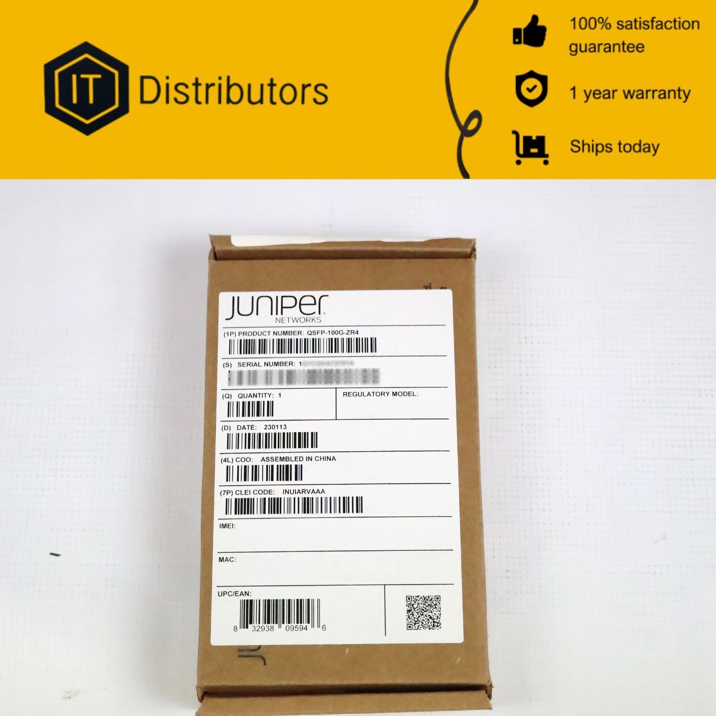 Juniper QSFP-100G-ZR4 / New / 1 Year Warranty / Ships Today