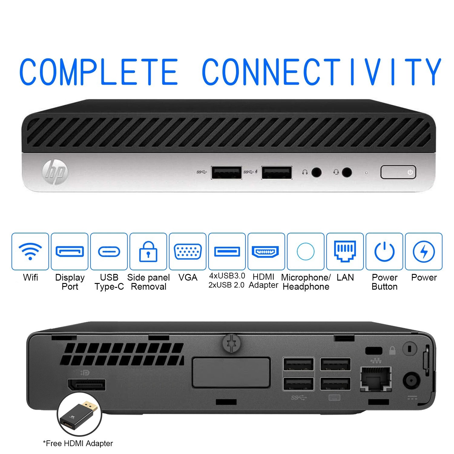 HP Mini Desktop Computer PC, Up to i5 9TH 32GB RAM 1TB SSD, Windows 11/10, WiFi