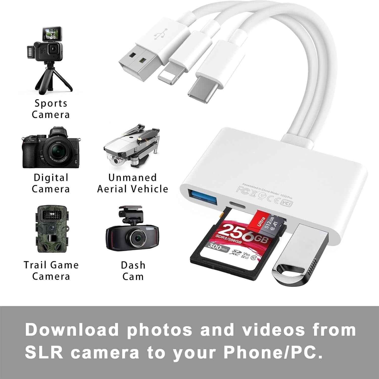 5 in 1 Memory Card Reader USB 3.0 OTG Adapter SD Card Reader For iPhone/iPad