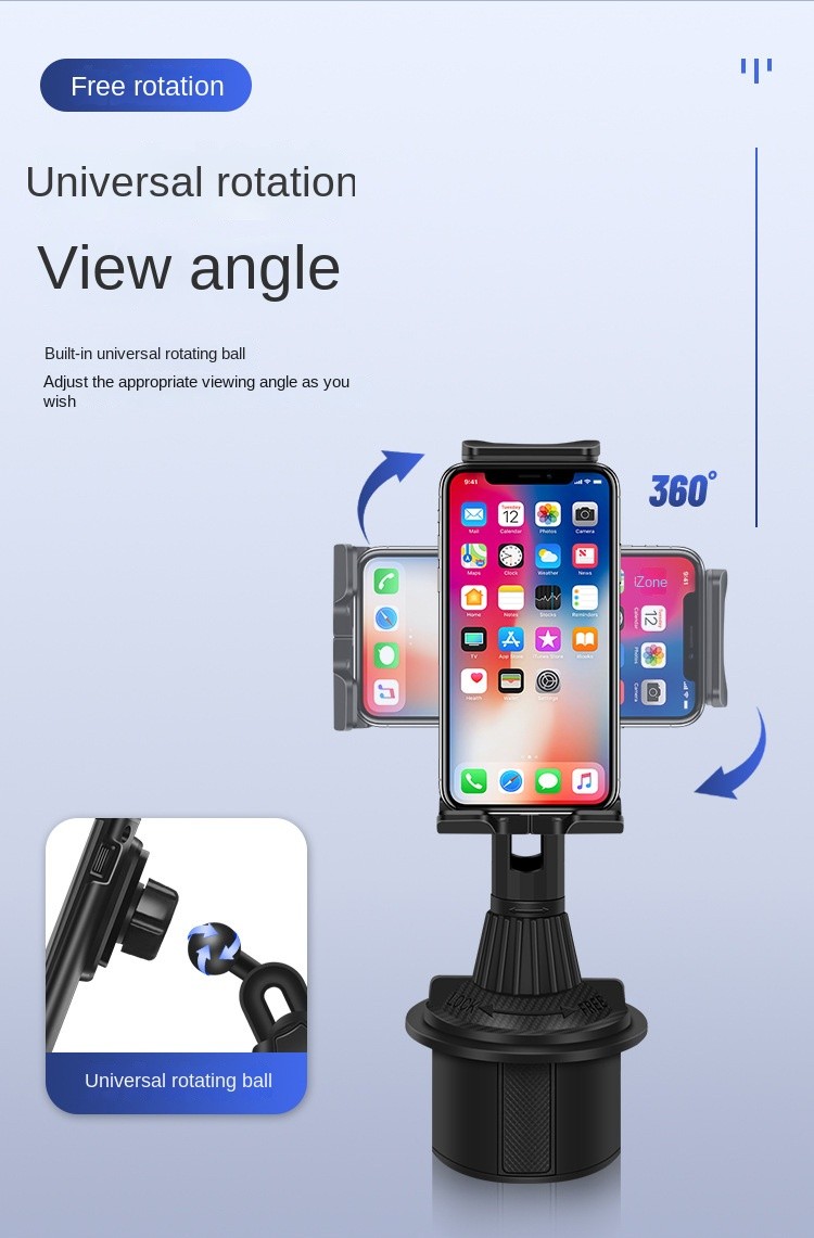 Car Cup Holder Stand Universal For Cell Phone Adjustable Height & Multi-Angle US