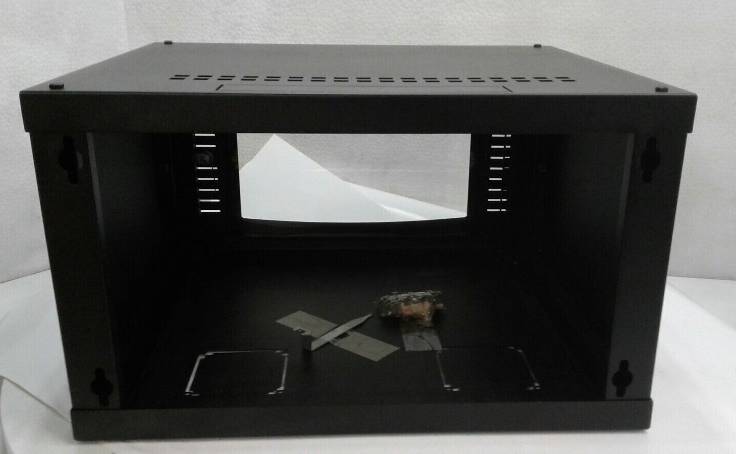 LinkedPro SR1906GFP 19″ 6 Unit Rack Wall Mount Single Door Enclosure Matte Black