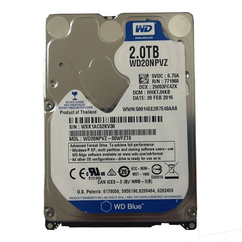 Western Digital 2TB WD20NPVZ 5400RPM 8MB SATA 2.5″ Laptop HDD Hard Disk Drive