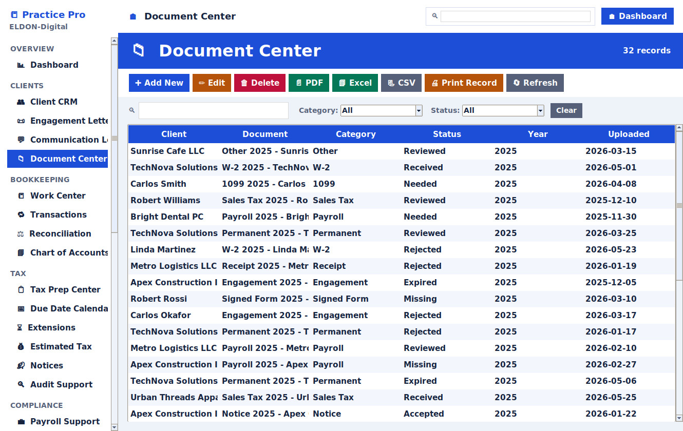 Bookkeeping & Tax Business Management Software Bookkeeper Tax Preparer Win/MAC