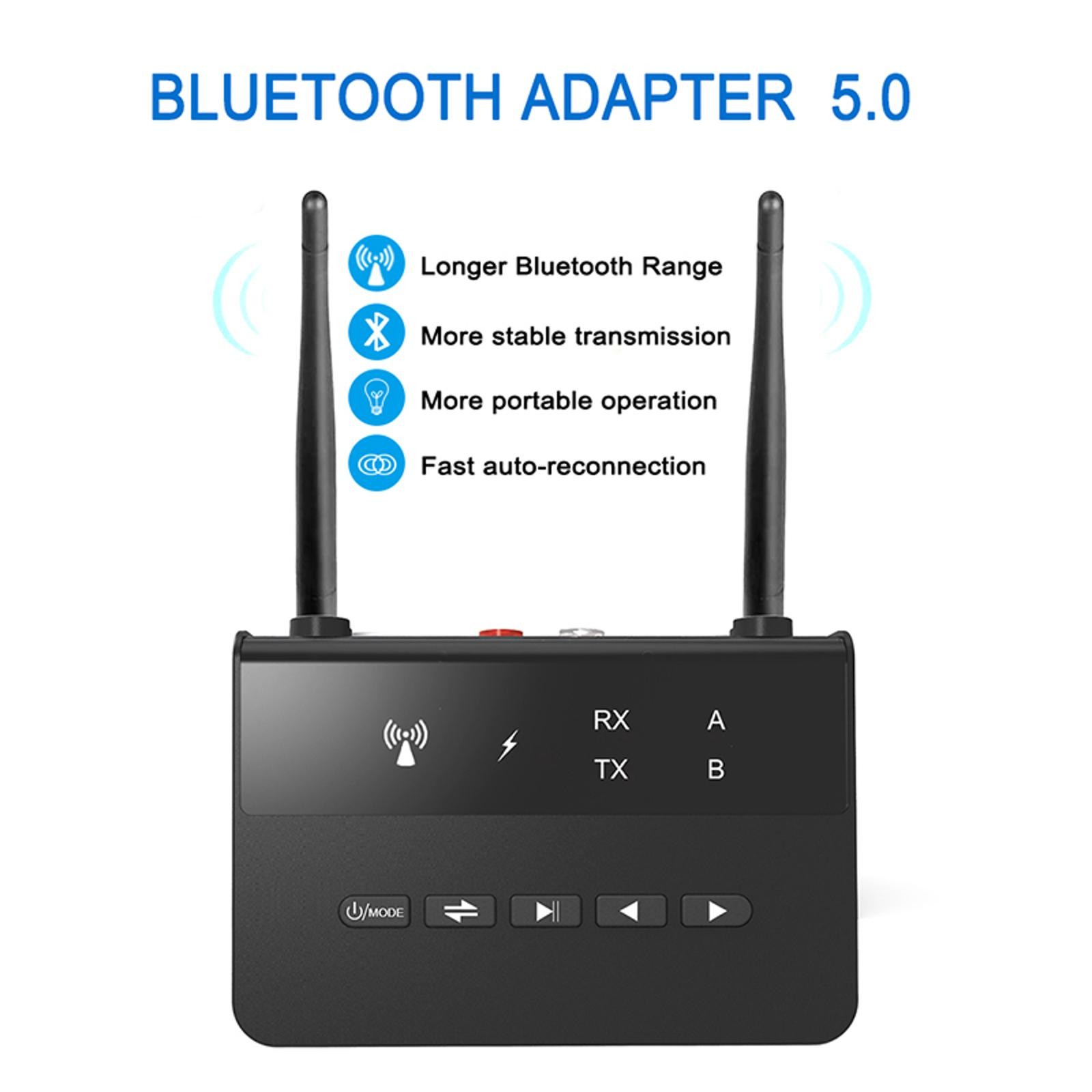 Bluetooth 5.0 RCA Transmitter Receiver Audio Adapter Converter 3.5mm AUX Jack A