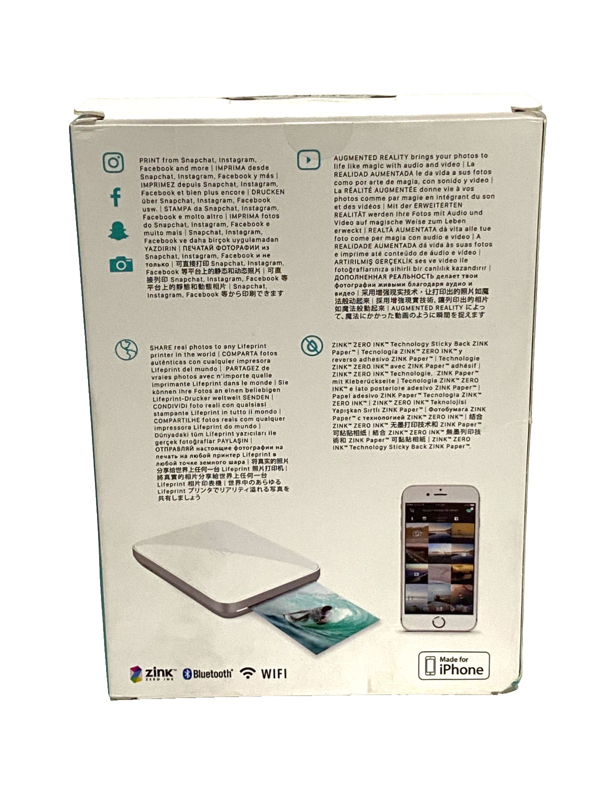 lifeprint Photo & Video Portable Instant Printer for iPhone, 3″ x 4.5″, LP002-1