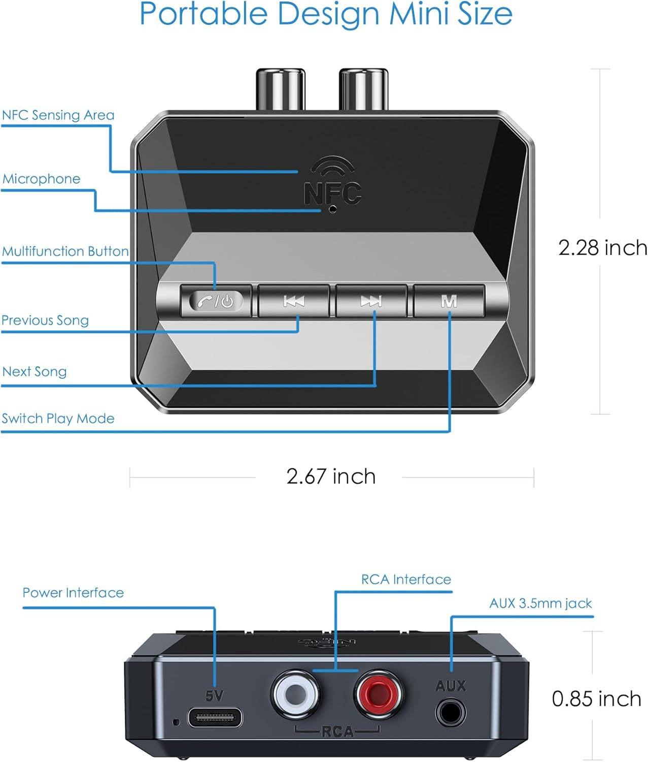 KAIY Bluetooth Receiver for Home Stereo with NFC, Wireless Audio Receivers & Ada
