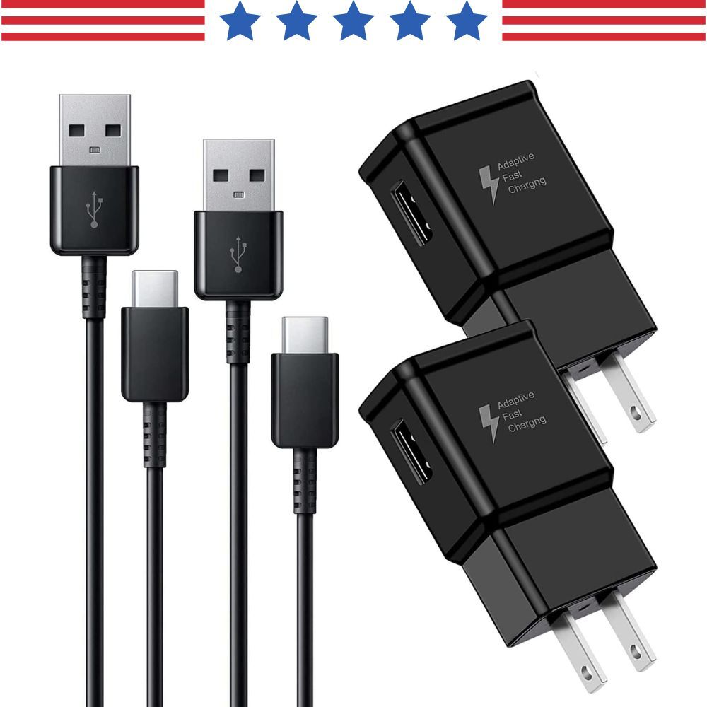 For Samsung Galaxy Note 10 S8 S9 S10 Fast Wall Charger Plug + USB Type C Cable