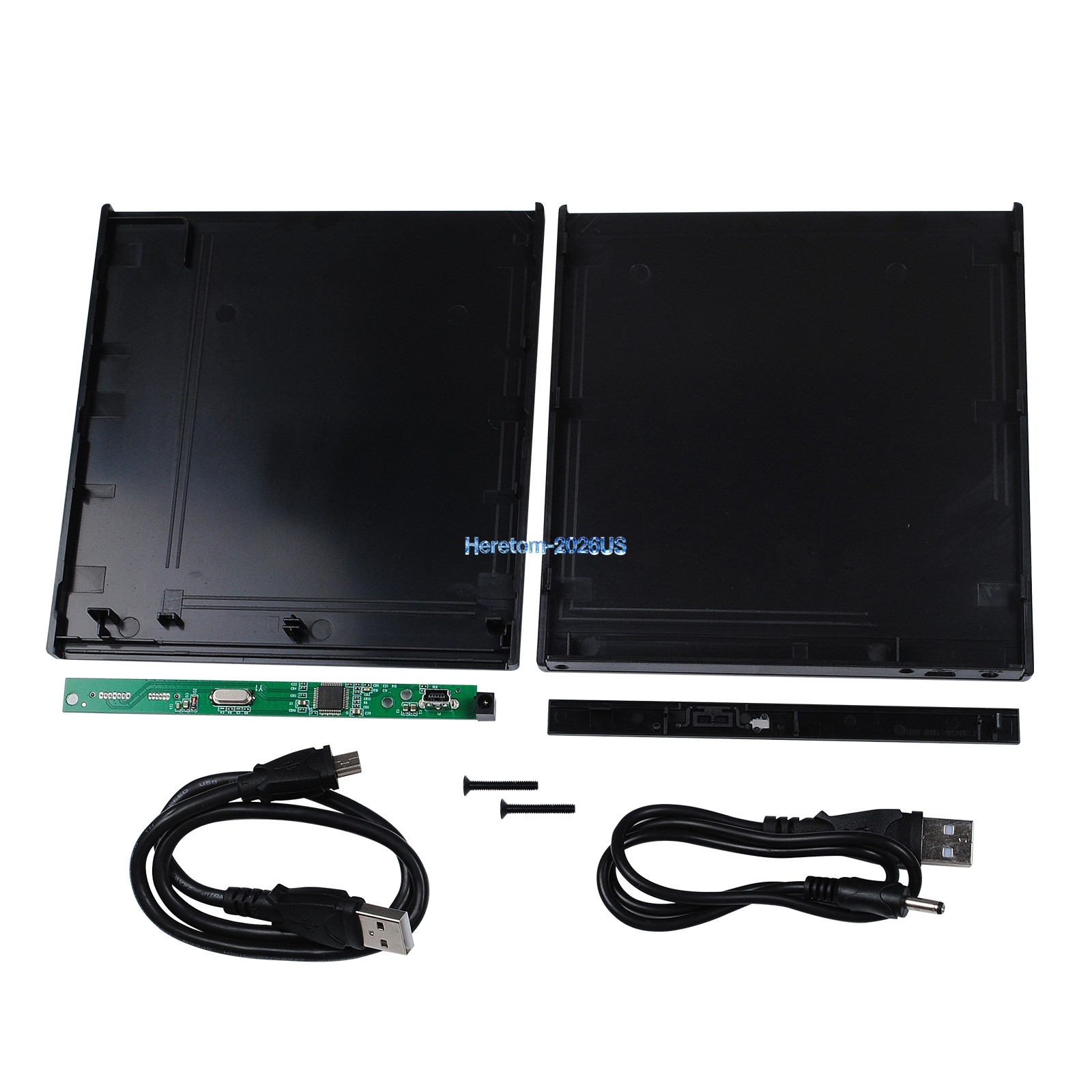 USB 2.0 External Enclosure Case Caddy For 9.5mm SATA CD / DVD ROM Optical Drive