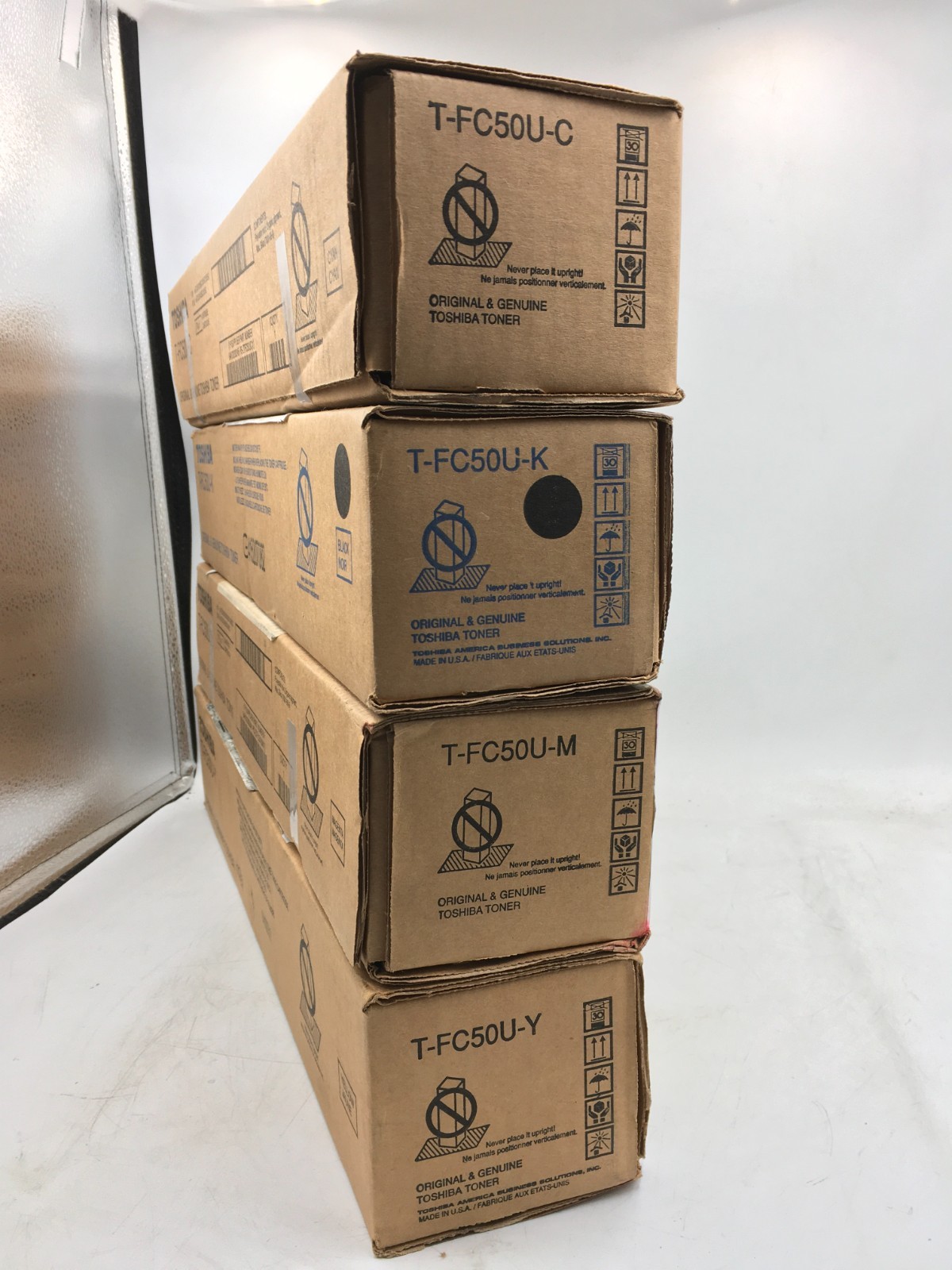 Genuine Set Of 4 Toshiba T-FC50U Toners 2M,Y,B For e-Studio 2555C,3055C,3555C RS
