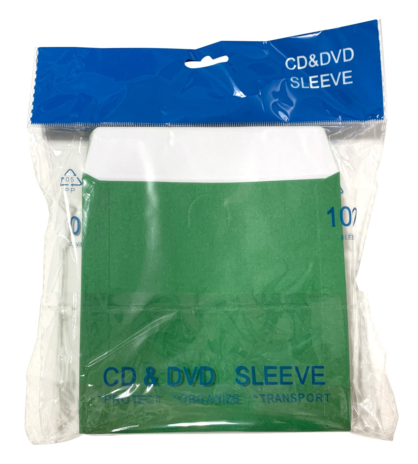 USDISC Paper Sleeves 100g Window, Flap (Green) Lot