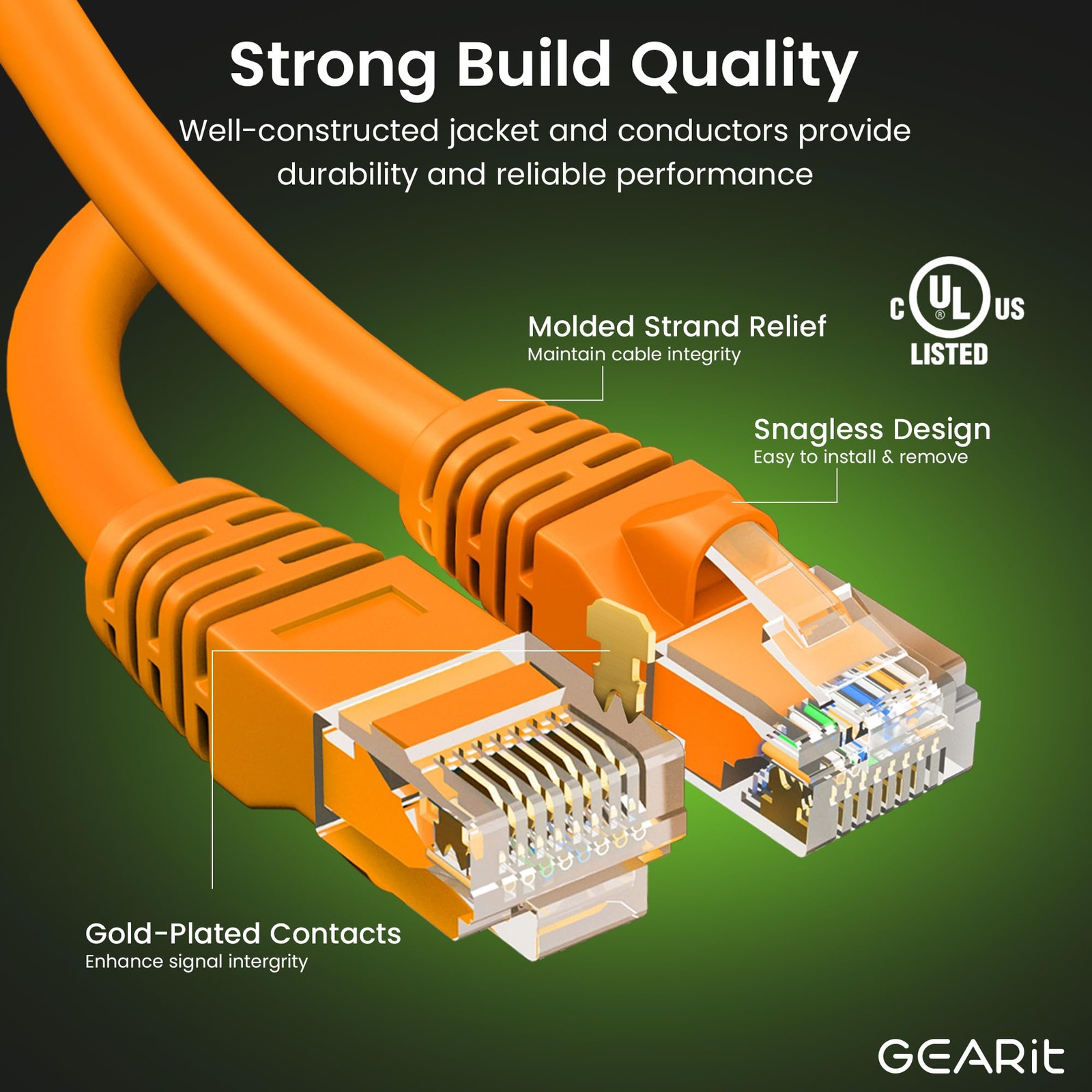 Cat 6 Ethernet Cable 10-Pack 3 Feet Network Patch 10Gbps RJ45 Snagless Orange