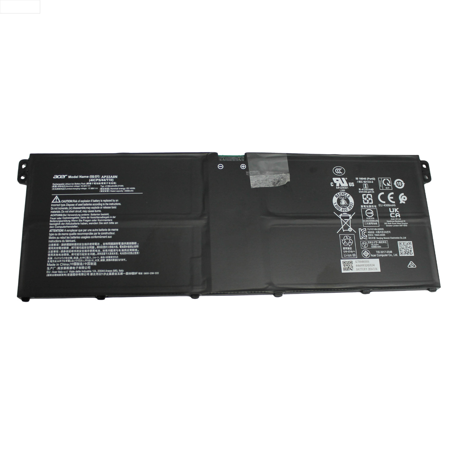 KT.0040G.016 ACER BATTERY 4180MAH 65WH 4S1P AP22A8N ASPIRE 14 AI – GRADE A
