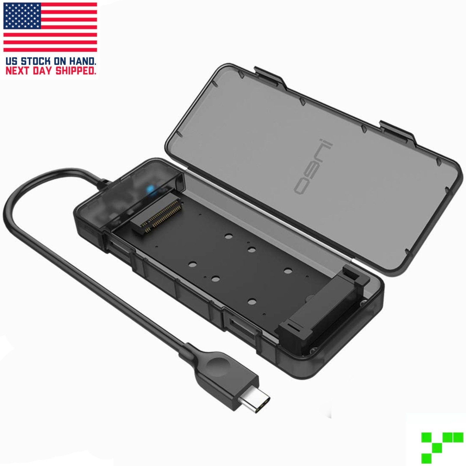 USB-C 3.1 Gen 2 – 10Gbps M.2 NVMe SSD Enclosure Tool-Free Plug+Play Lightweight