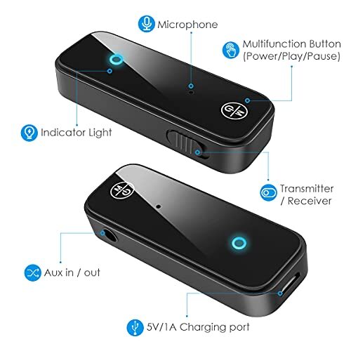 Transmisor y receptor Bluetooth Adaptador de coche Bluetooth AUX de 3,5 mm