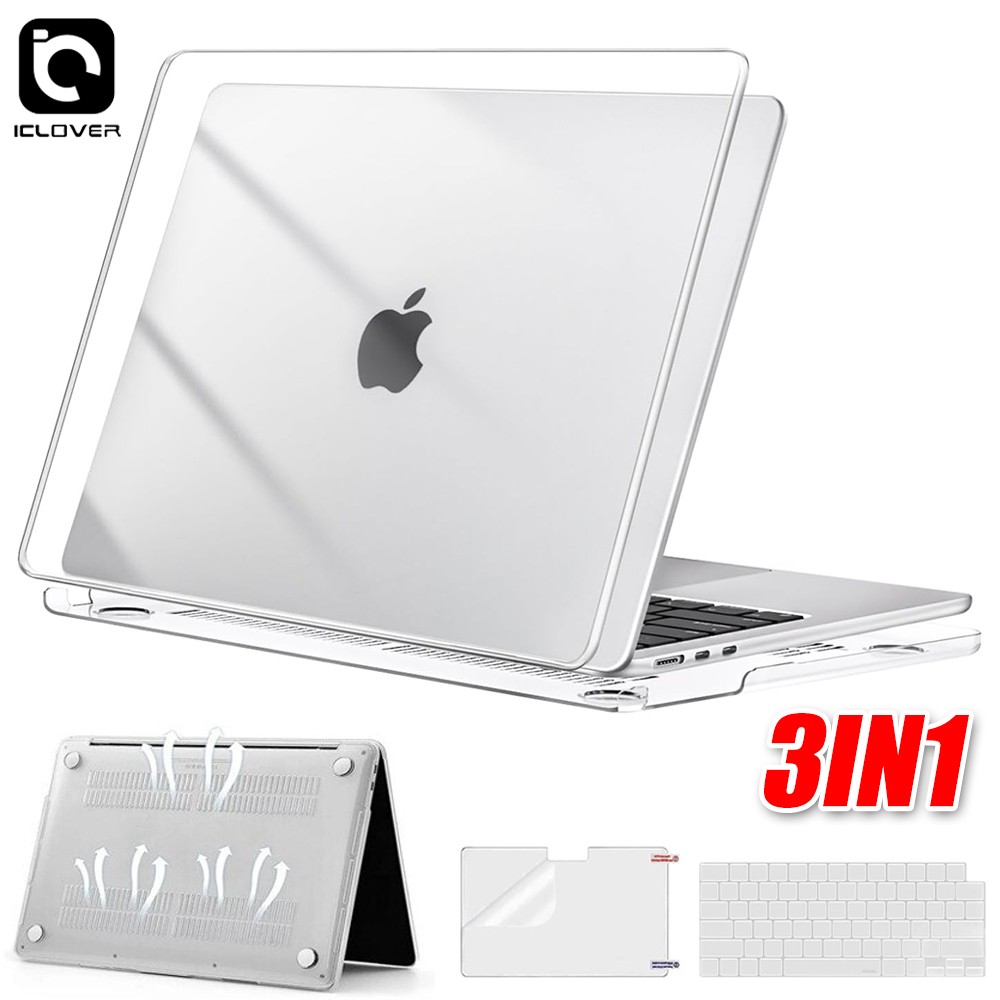 Clear Case + Keyboard Cover + Screen Protector For Macbook Air 13″ 15″ M4 M3 M2