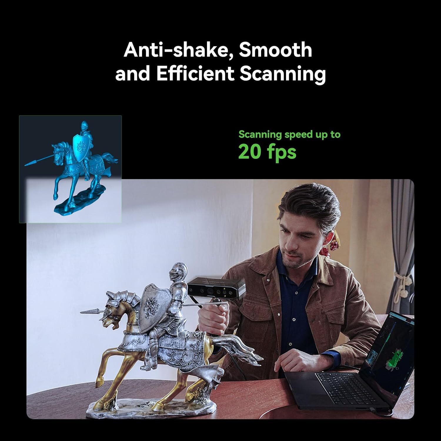 Used Creality 3D Scanner CR-Scan Otter for 3D Printing with Four-Lens Stereo