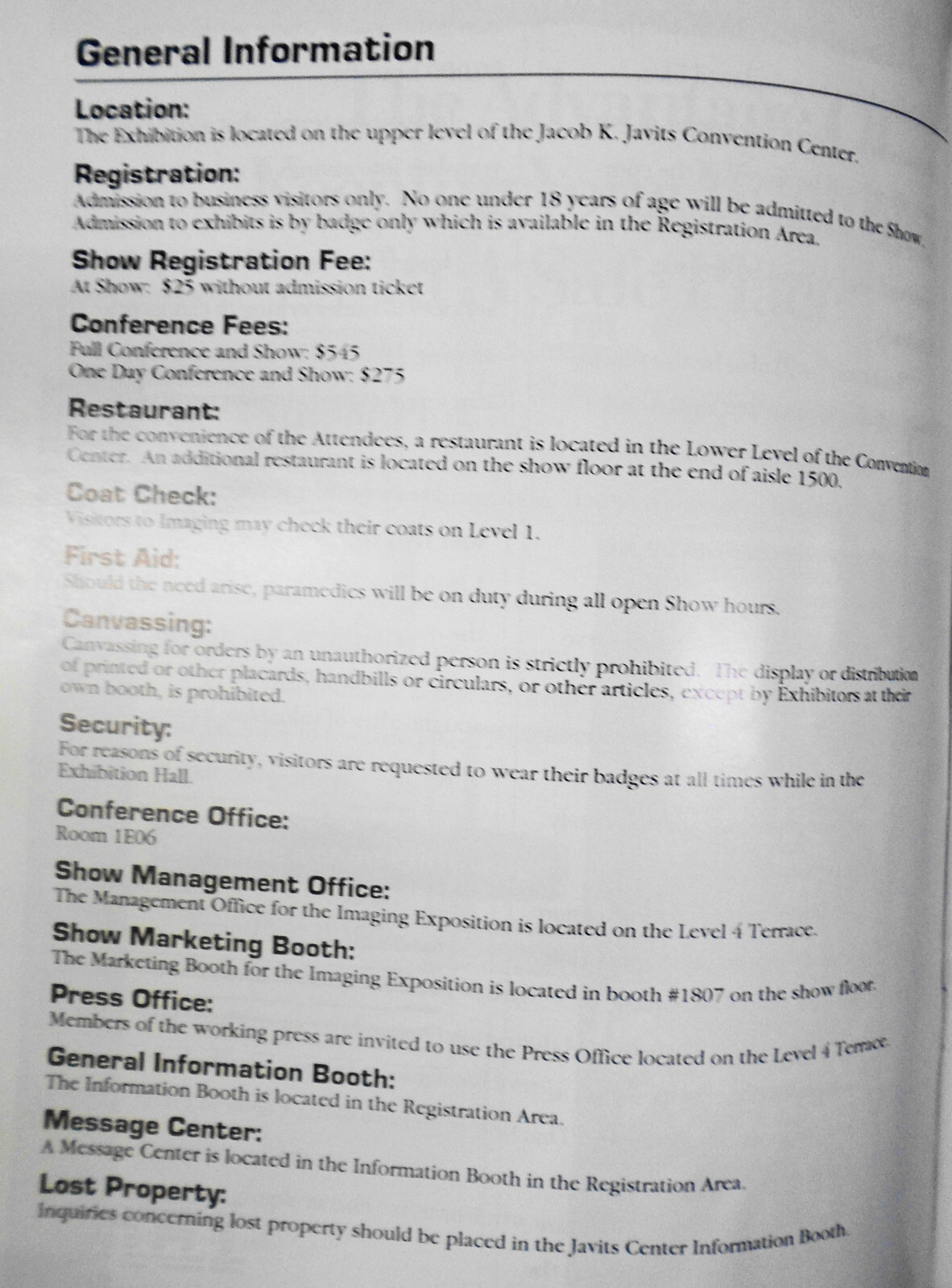 Imaging ’90, Official Directory & Buyer’s Guide – Oct. 1990 – Javits Center, NYC