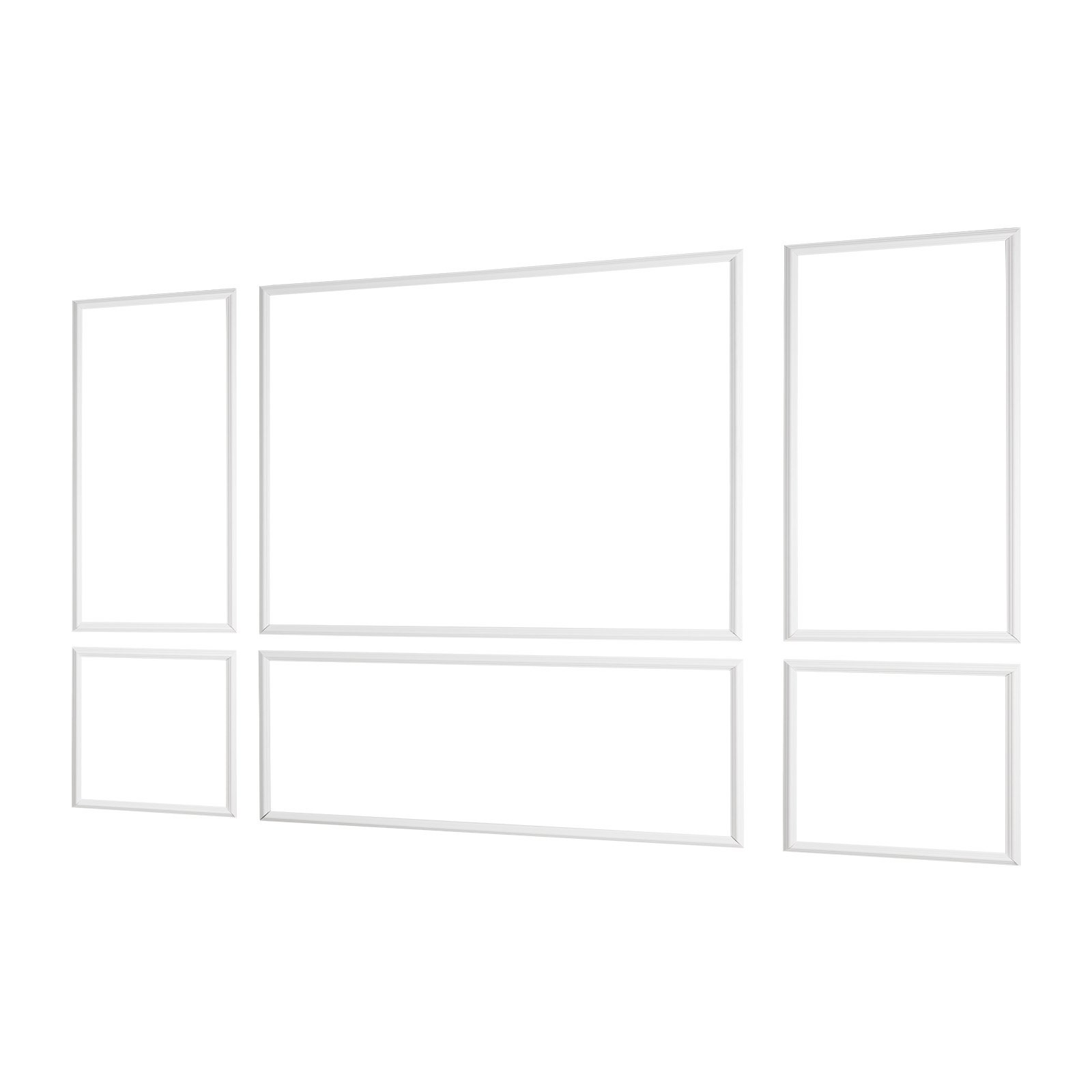 Wall Molding 3 Pack, Wainscoting Panels Kit, Lightweight Paintable Polystyrene,
