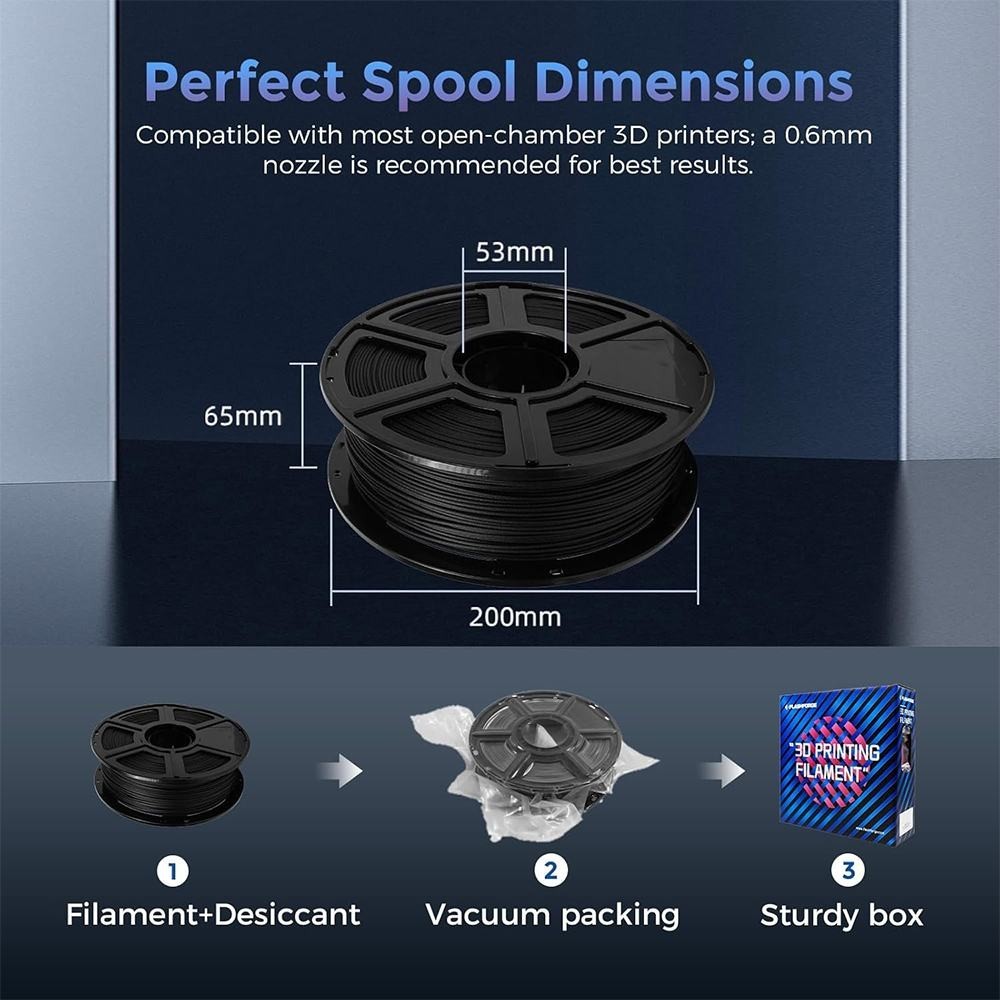 (BUY 2 GET 2 FREE,Add 4) FLASHFORGE 3D Printer Filament Carbon Fiber PETG Black