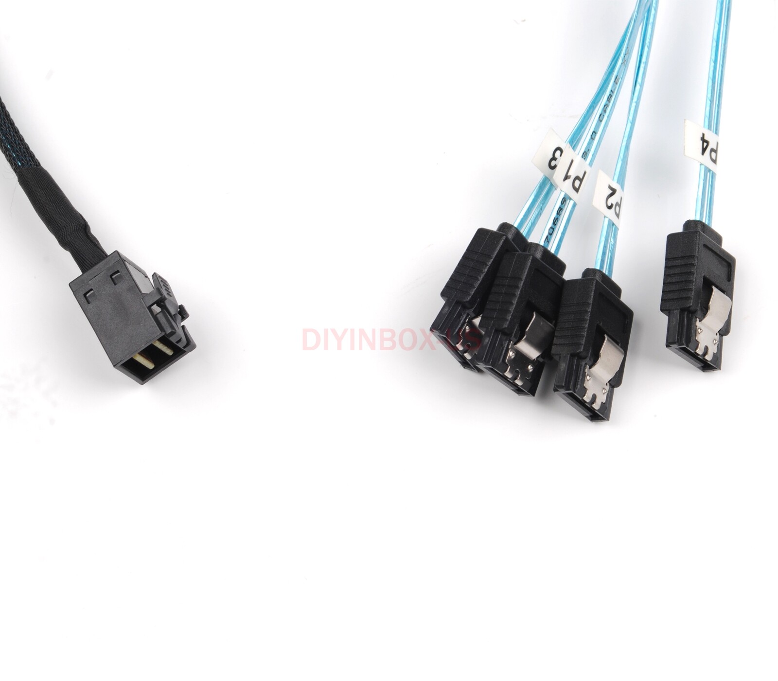 Lot Mini SAS SFF-8643 Target to 4 SATA 7pin Host Hard Disk Data Serve Raid Cable