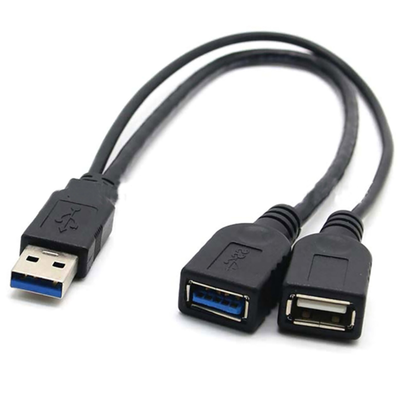 USB 3.0 Male To 2 USB Female Data Hub Power Adapter Y Splitter Charging Cable a