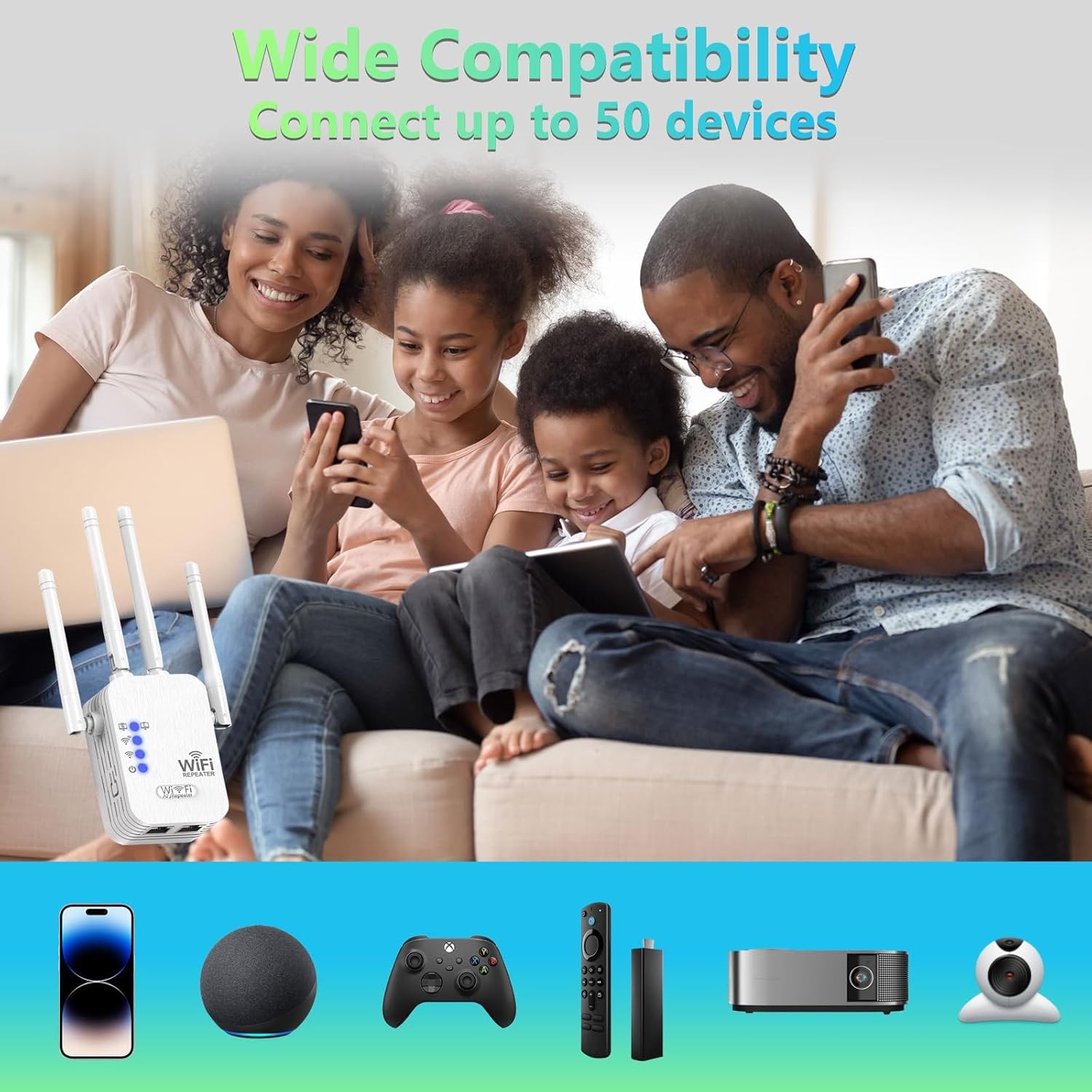 WiFi Extender Signal Booster Repeater Router Amplifier Up To 8500 sq.ft Coverage