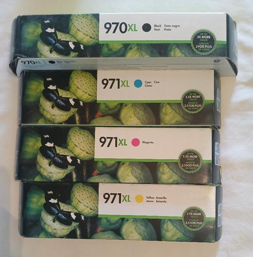 4pk New Genuine HP 970XL Black & 971XL Color X476dw X576dw X451dn X551dw 2020 +