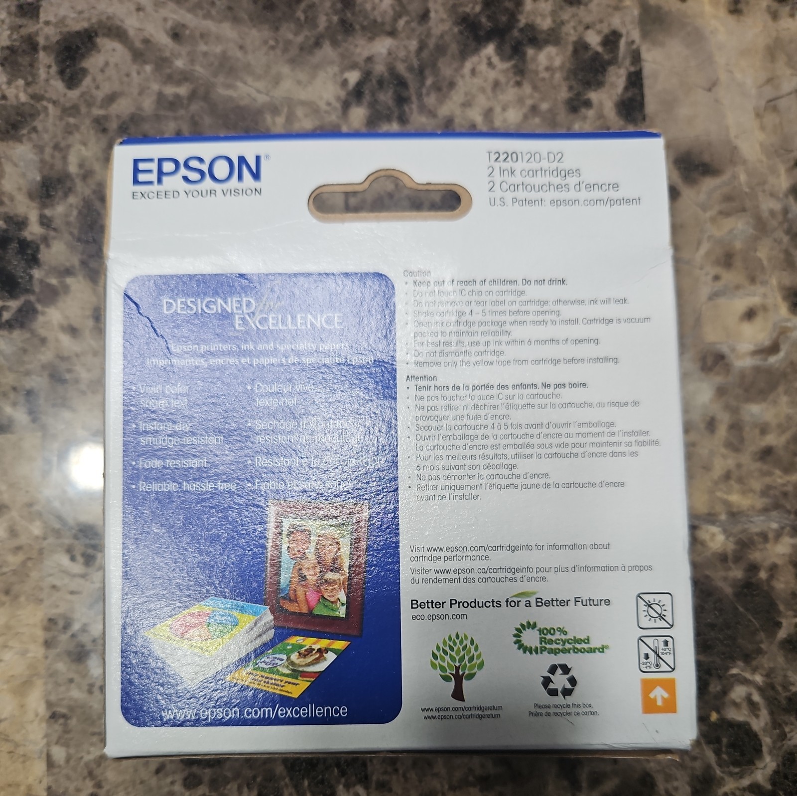 Epson 220 Standard Capacity Black Ink – 2 Cartridges – Exp 01/27