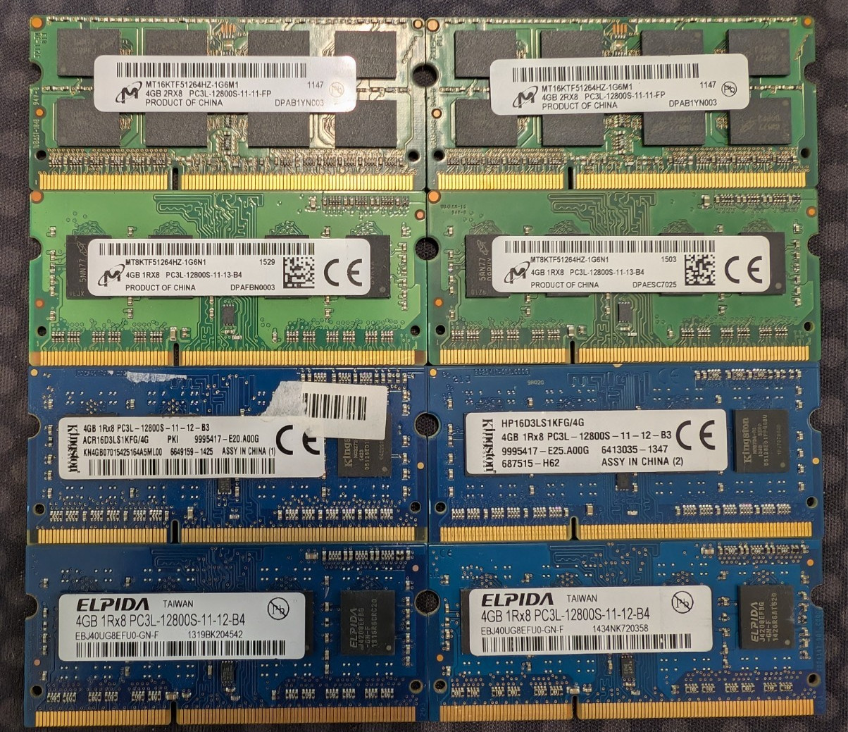 DDR3 / DDR3L PC3 / PC3L 12800 1600mhz – sodimm – Laptop RAM – 8gb (2x4gb sets)