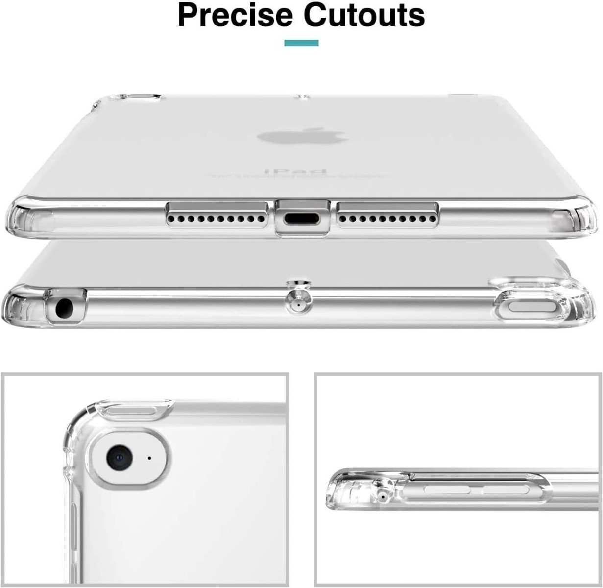 For iPad Mini 1 2 3 4 5 Generation 7.9″ TPU Silicone Shockproof Cover Clear Case