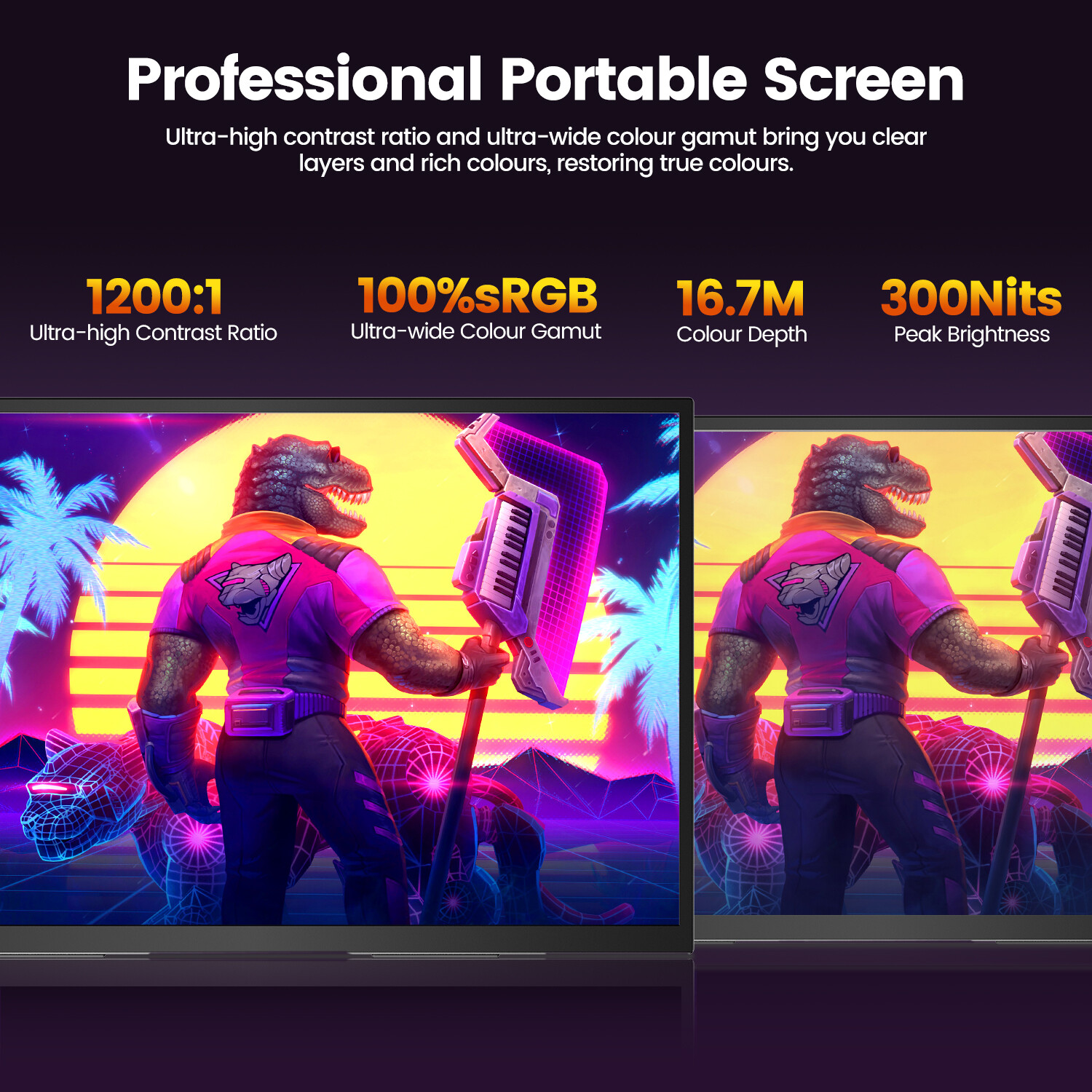 UPERFECT Portable Monitor 18.5 Inch 1920 x 1080 120Hz Gaming Monitor IPS-Display