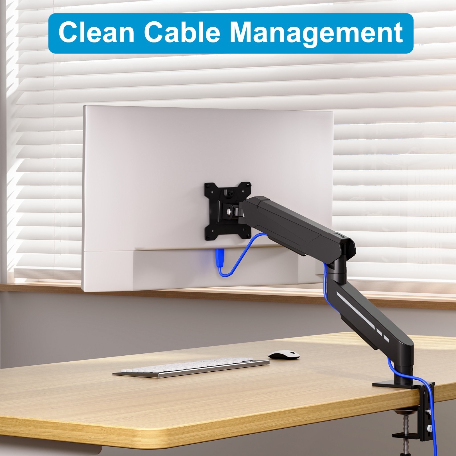 Single Monitor Desk Mount for 17″-32″ Screens, Computer Monitors Stand