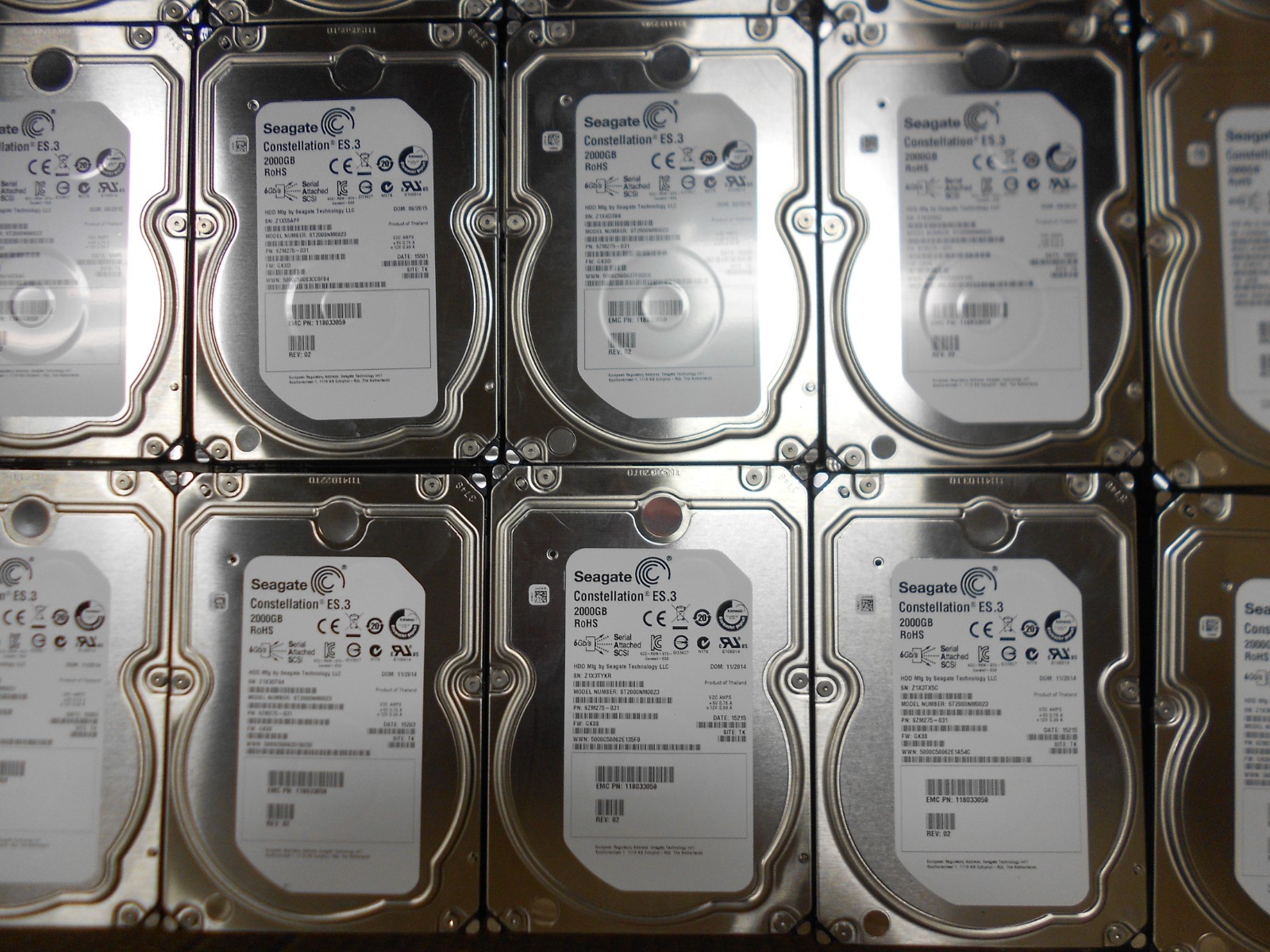 Lot of 6 Seagate 2TB 7.2K SAS 3.5″ Storage Server JBOD Hard Drive ST2000NM0023