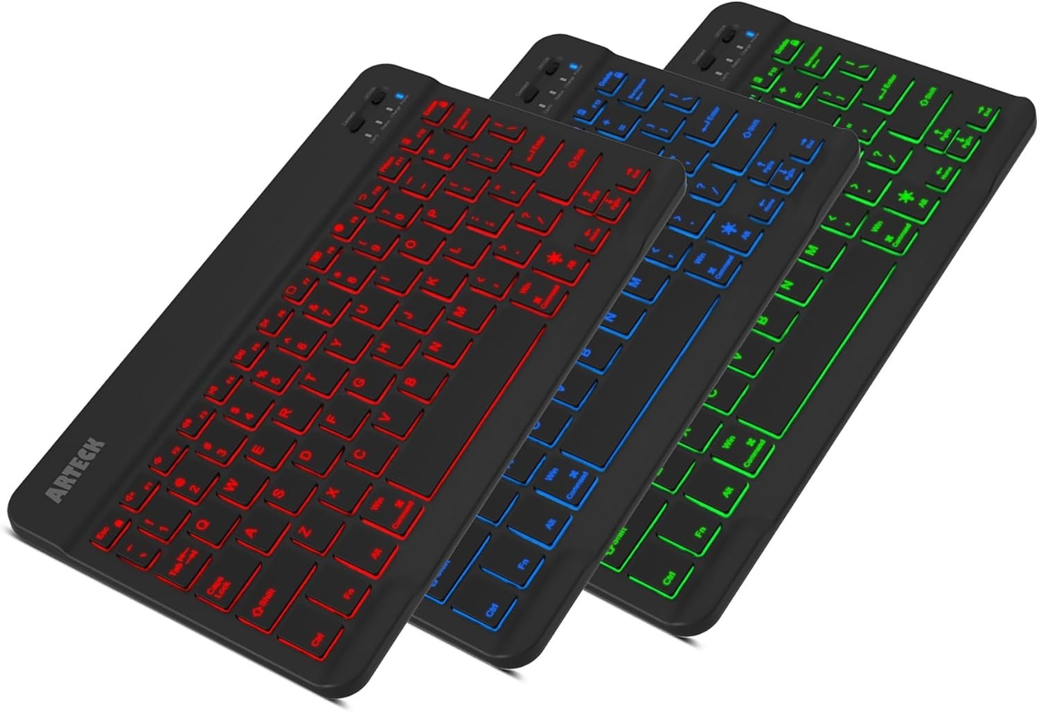 Arteck HB030B Universal Backlit Keyboard 7-Colors Ultra Light Slim Bluetooth 3.0
