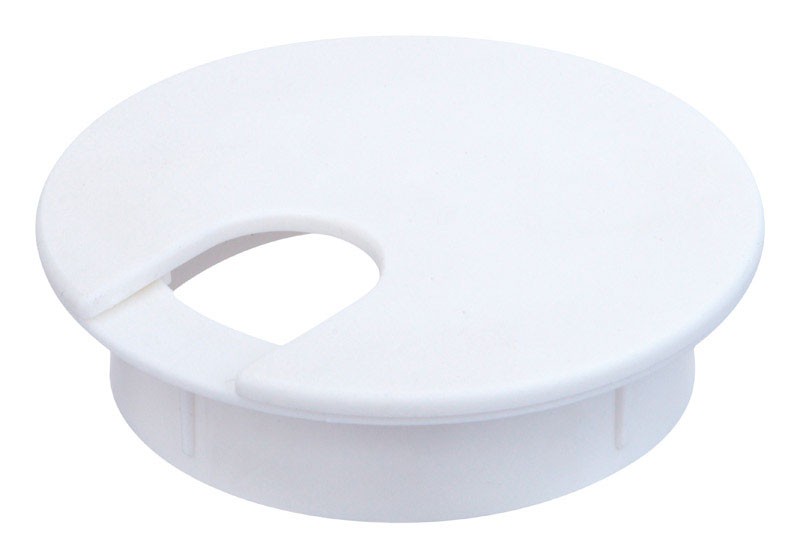 Jandorf 61625 White Polystyrene Plastic 2-1/2 in. Cutout Hole Computer Grommet
