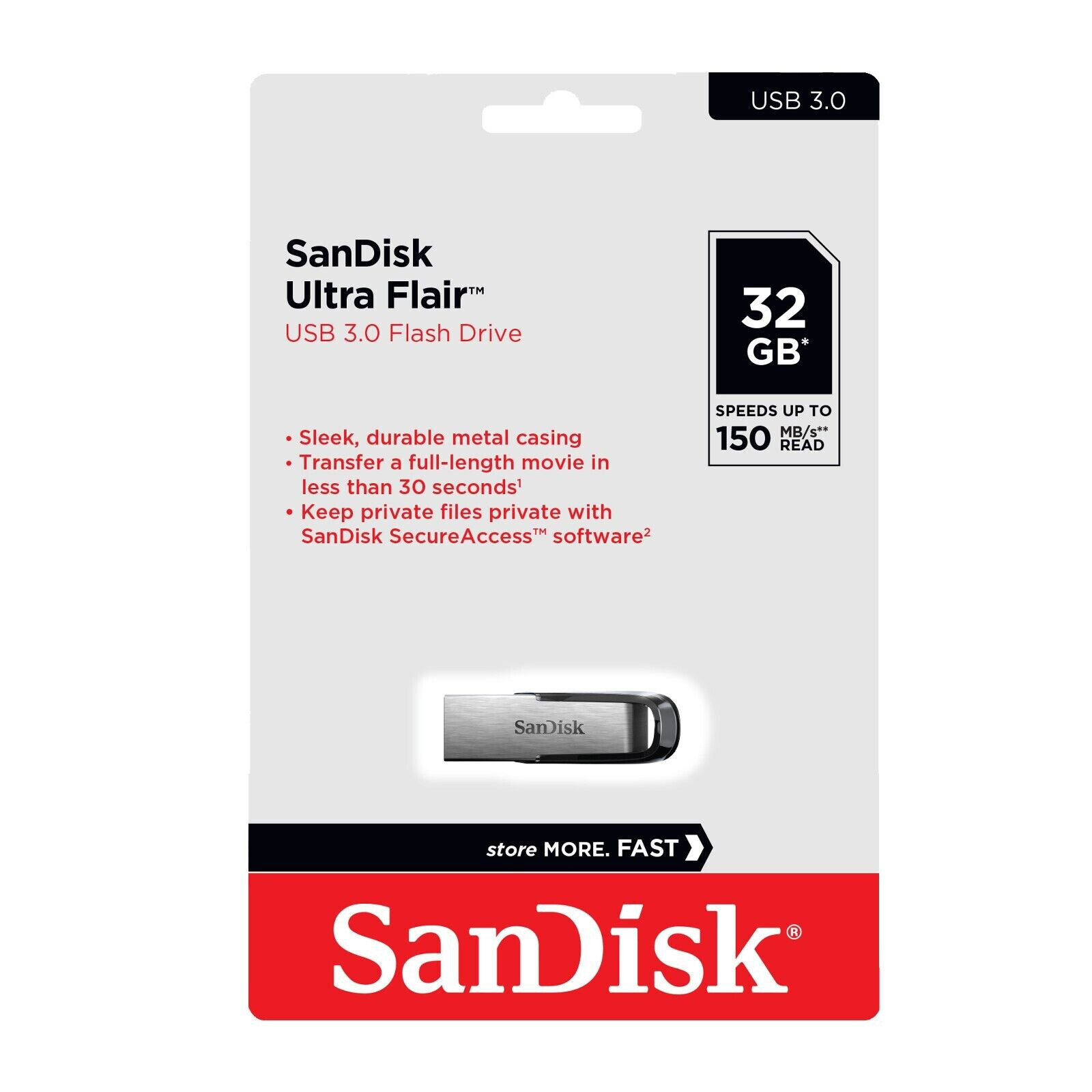 Sandisk Ultra Flair USB 3.0 Flash Drive 32GB, 64GB High Speed 150MB/s memory