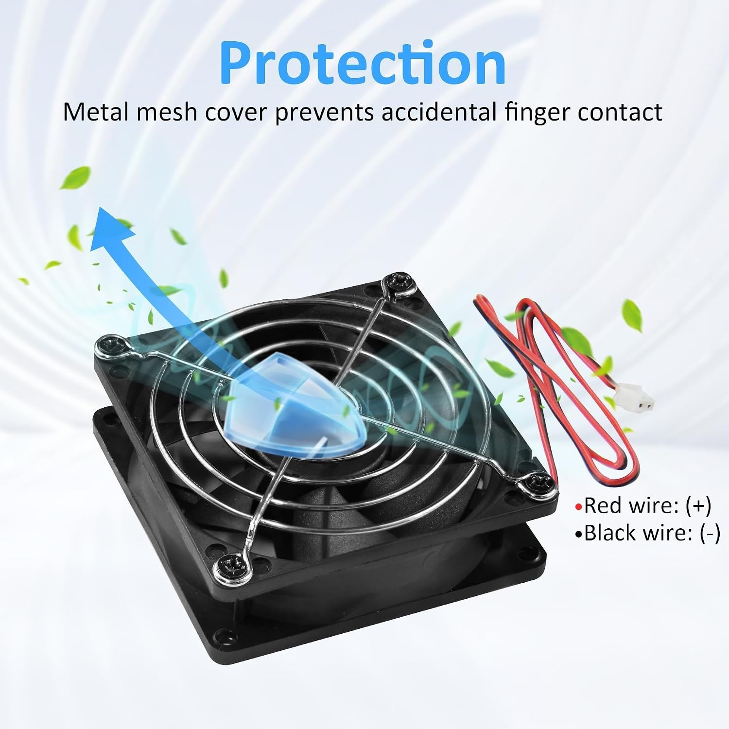 80mm 12V High-Performance Cooling Fan with 2-Pin Connector for Electronics