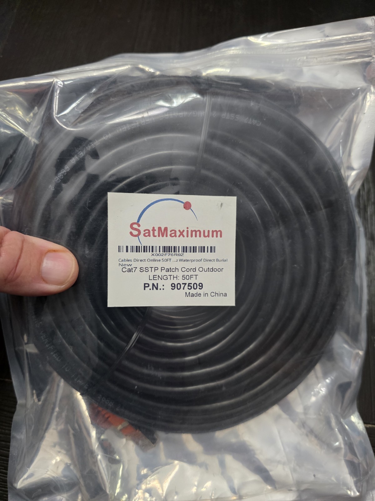 CAT7 Outdoor Waterproof Cable Direct Burial Copper UV Resistant 50 FT New. 🔥