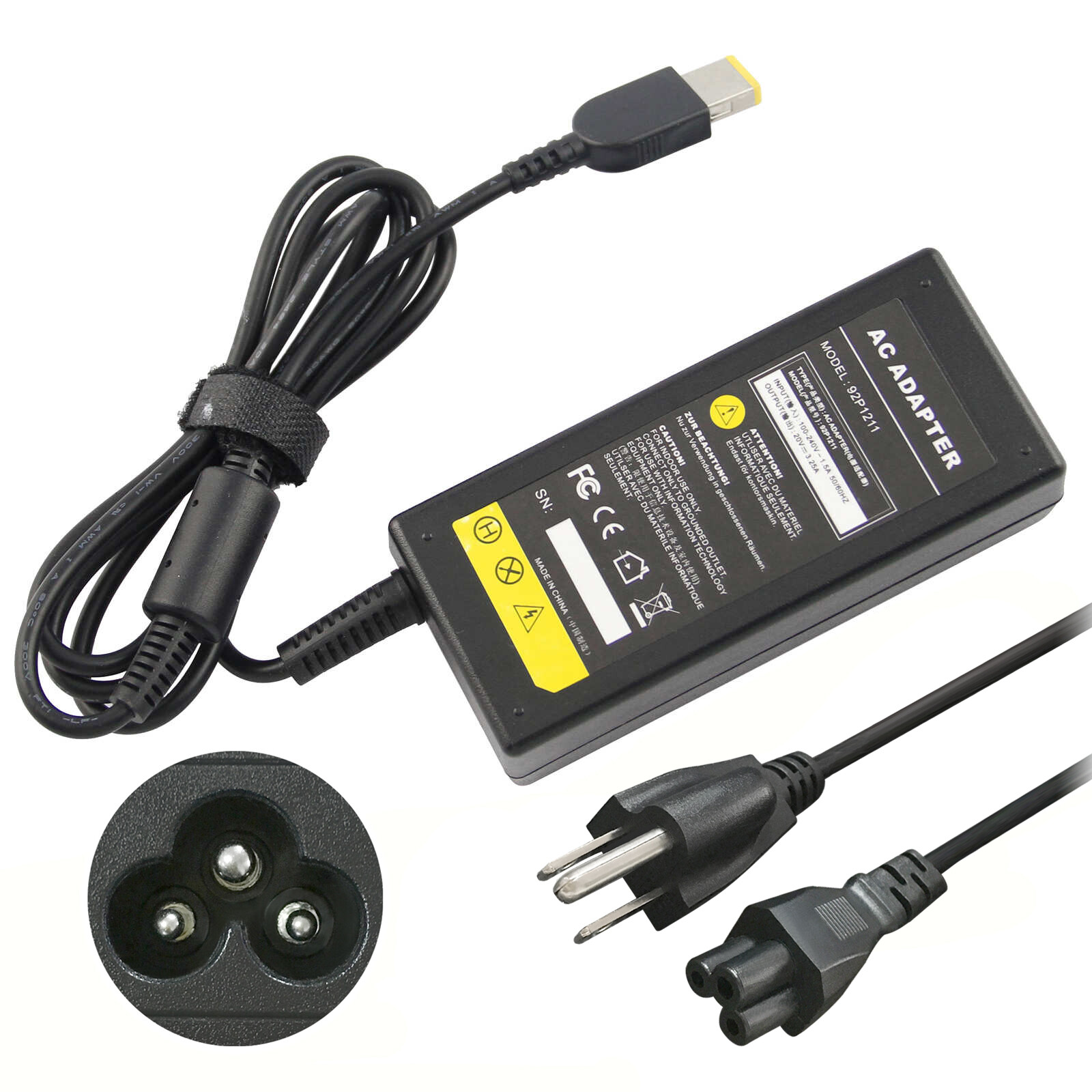 Adapter Charger For Lenovo ThinkPad X240 X240s X250 X260 X270 65W 20V 3.25A Cord