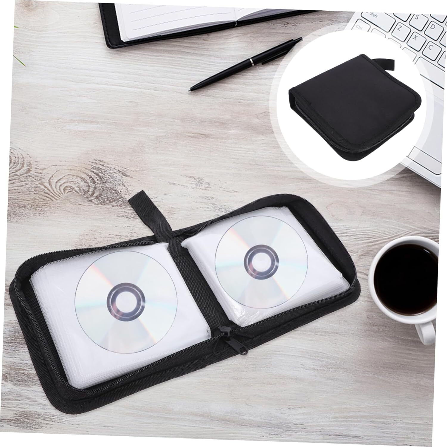 CD Case 40 Capacity CD/DVD Case Holders Wallet Nonwoven Fabric DVD Disc Storage