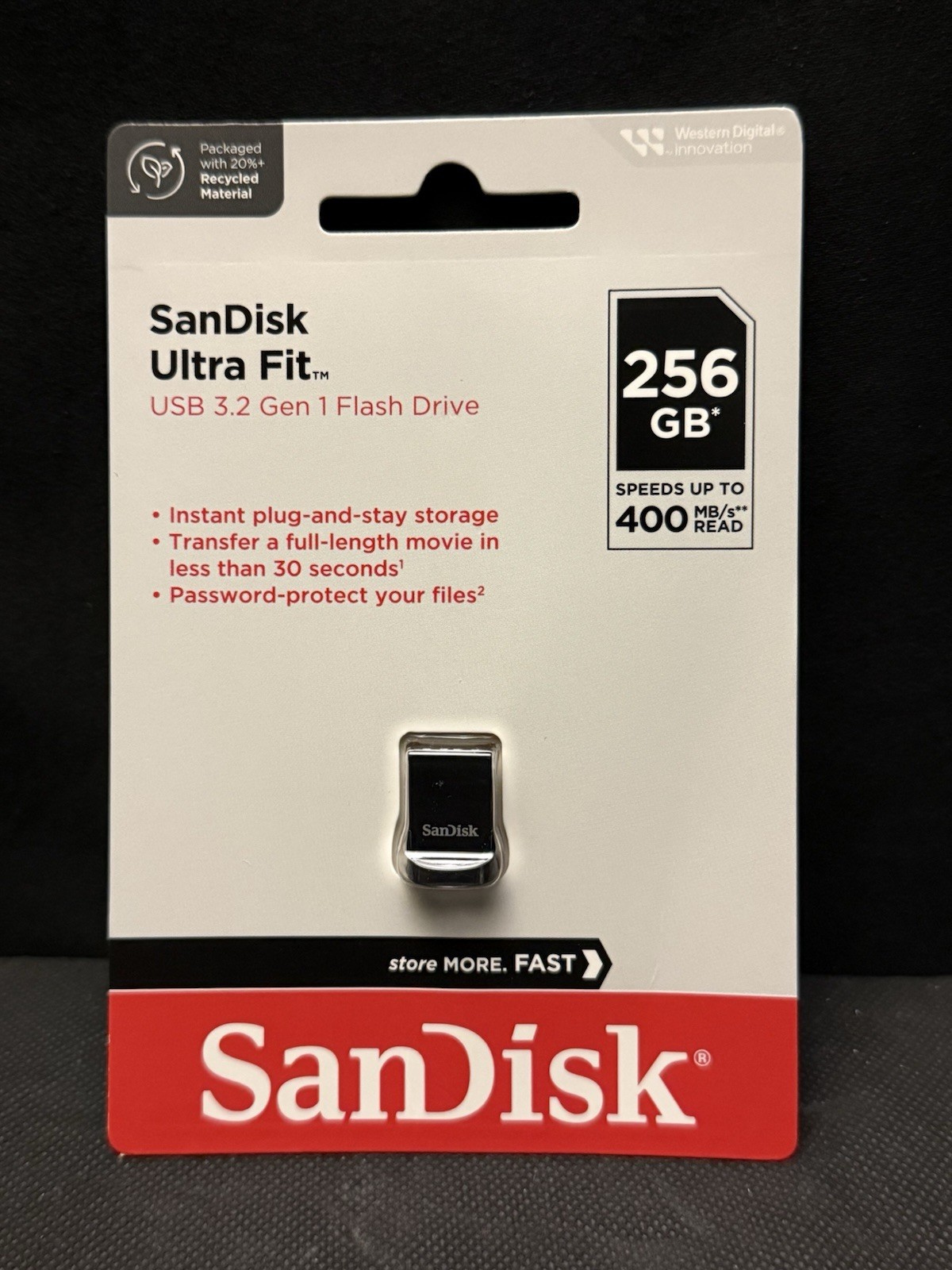 SanDisk 256GB Ultra Fit USB 3.2 Flash Drive, Black – SDCZ430-256G-G46