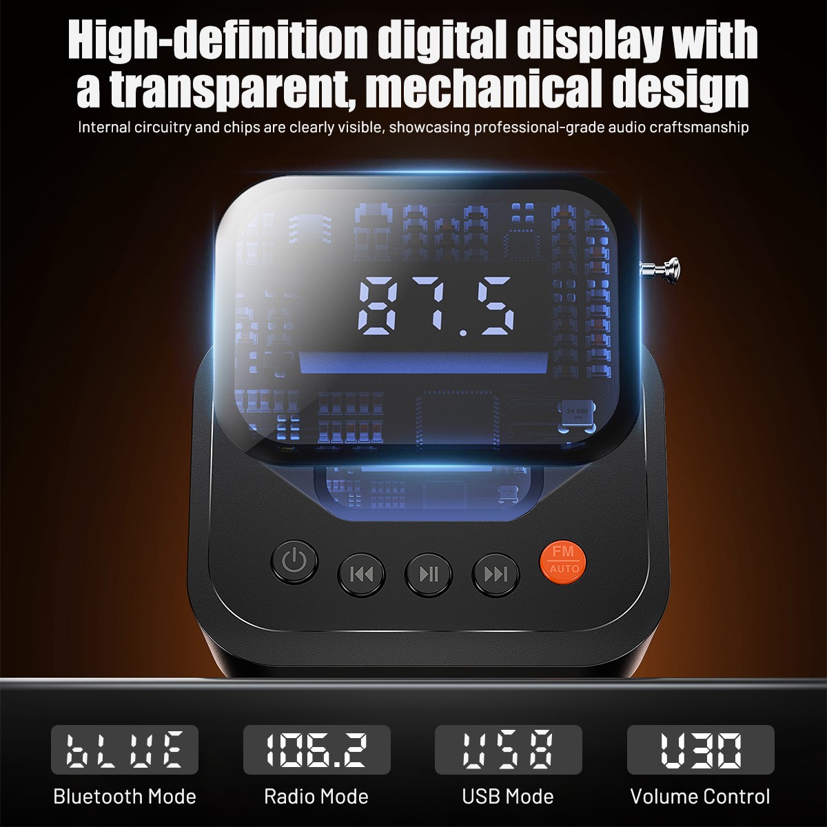 Bluetooth 6.0 Audio Receiver FM Radio 3.5Mm AUX RCA USB/U Disk Bluetooth Adapter