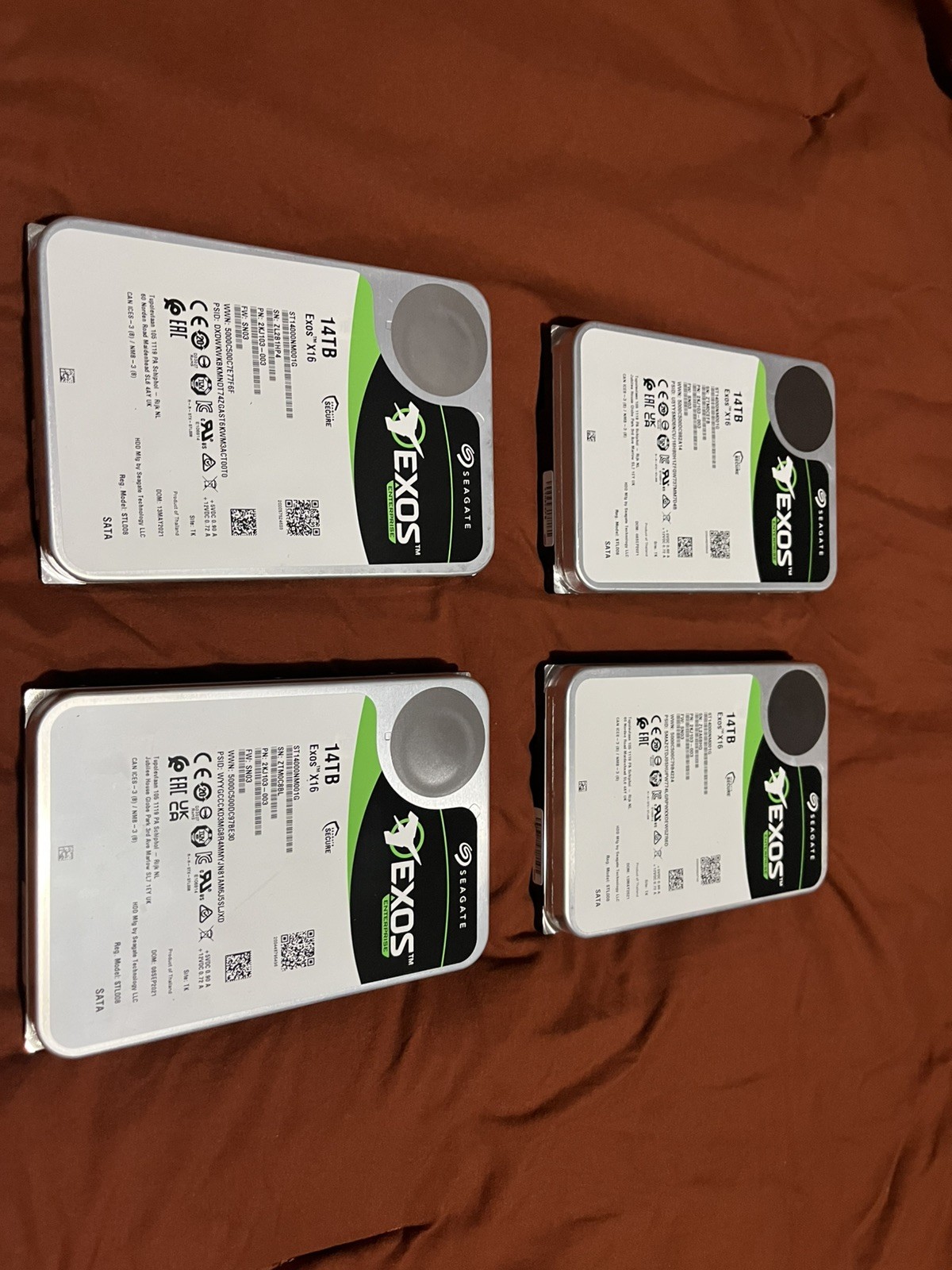 Seagate EXOS X16 14TB SATA 3.5in Enterprise HDD ST14000NM001G (Used, Tested)
