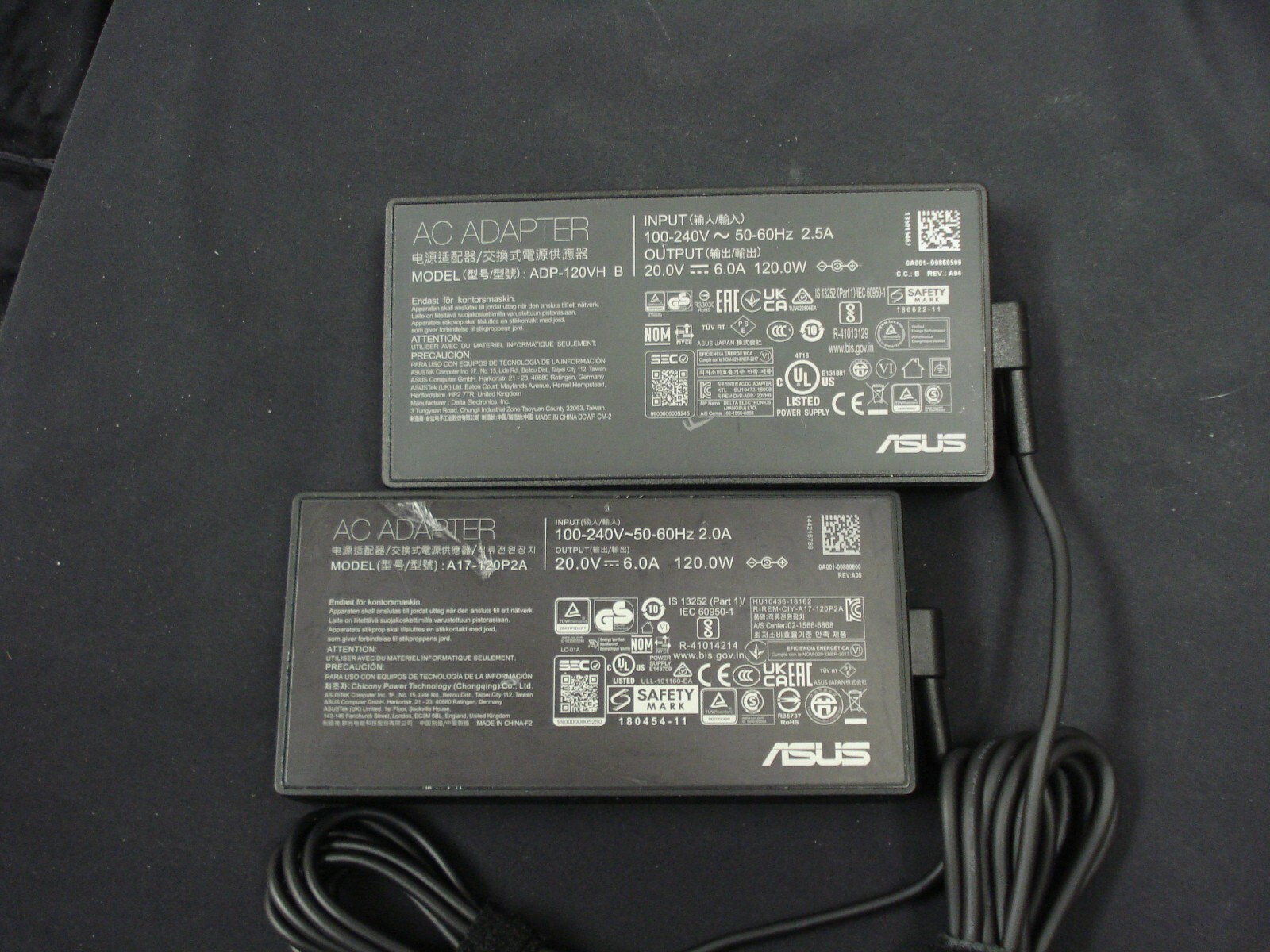 Genuine OEM 120W 20V 6A 4.5mm A17-120P2A ADP-120VH B Asus Charger AC Adapter