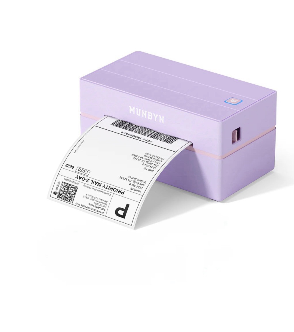New Purple lMUNBYN RealWriter 130B Thermal Printer – Bluetooth, USB, No Ink