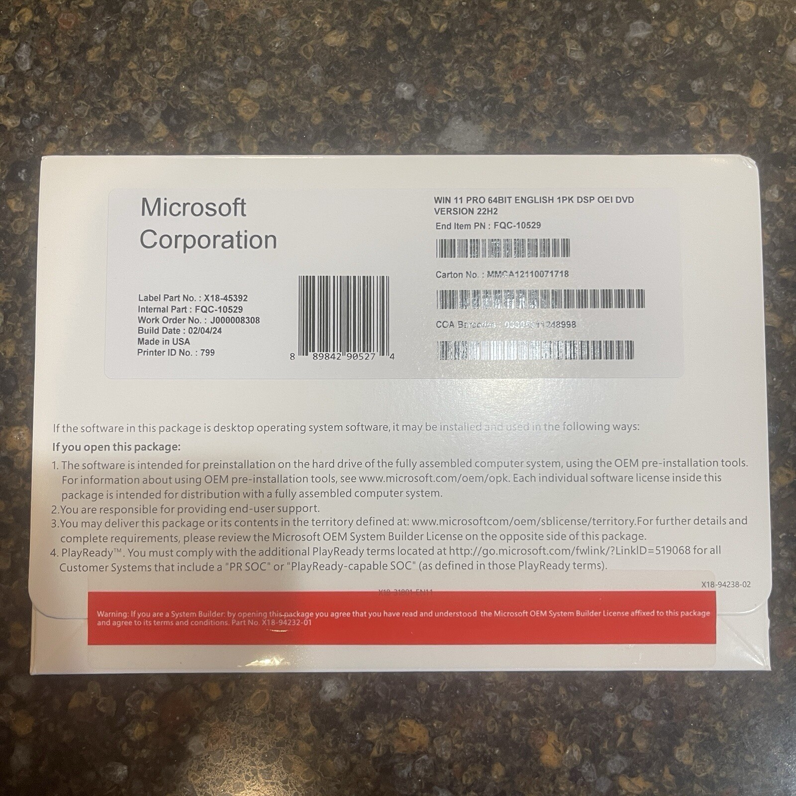 New Microsoft Windows 11 Pro Professional 64 Bit Operating System AND KEY