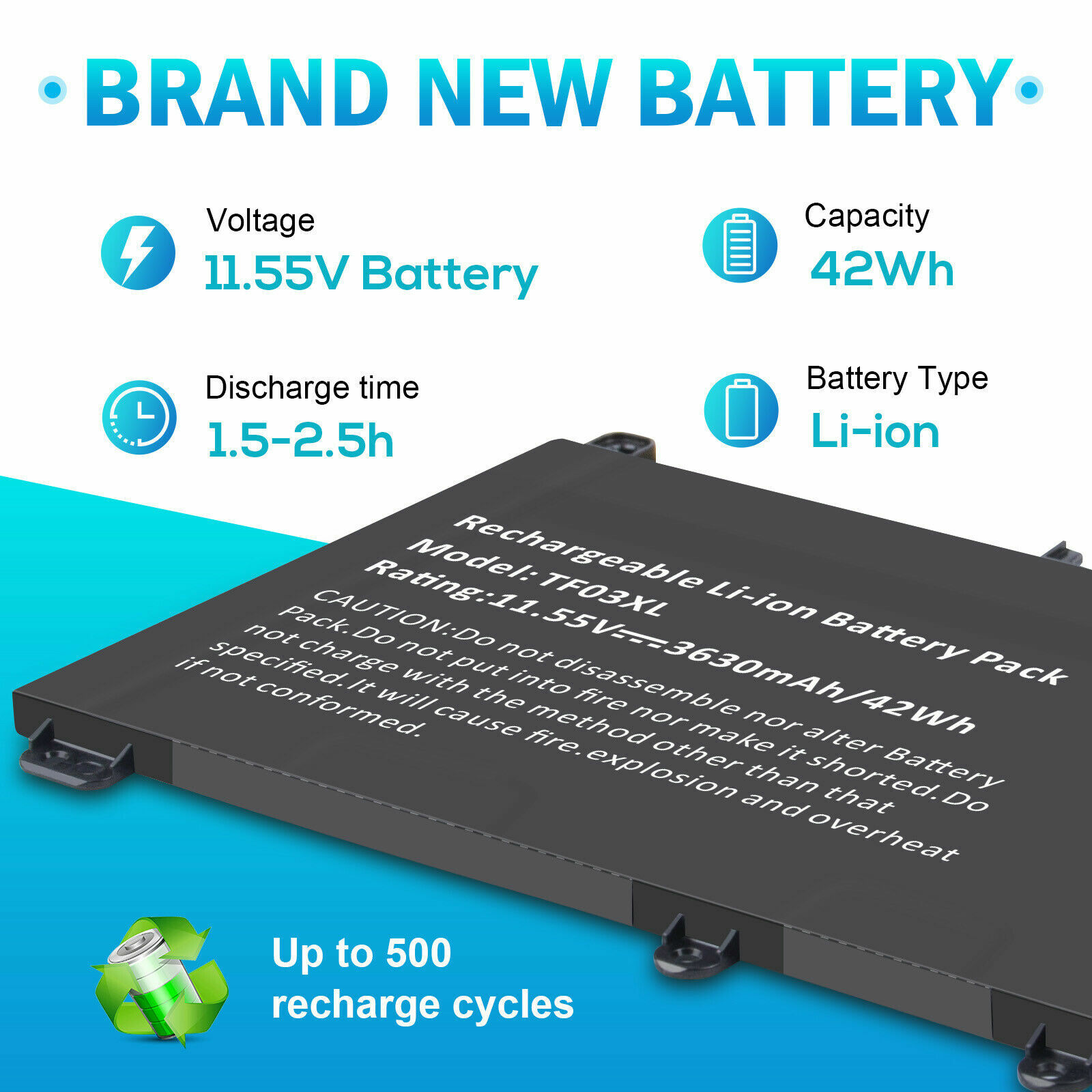 Battery for HP Pavilion 15-CC023CL 15-CC563ST TPN-Q192 TPN-Q196 TF03041XL 11.55V