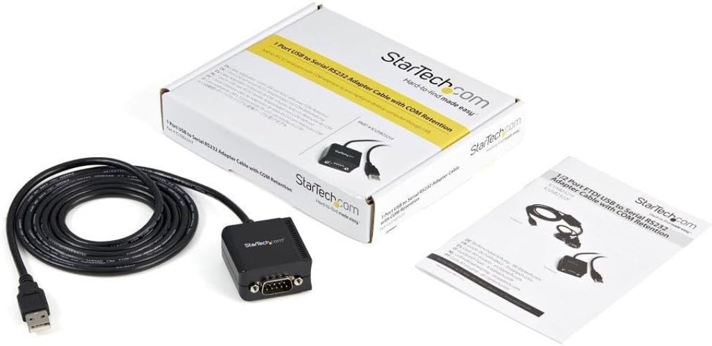 StarTech 6ft USB to Serial RS232 Adapter Cable, FTDI Chipset